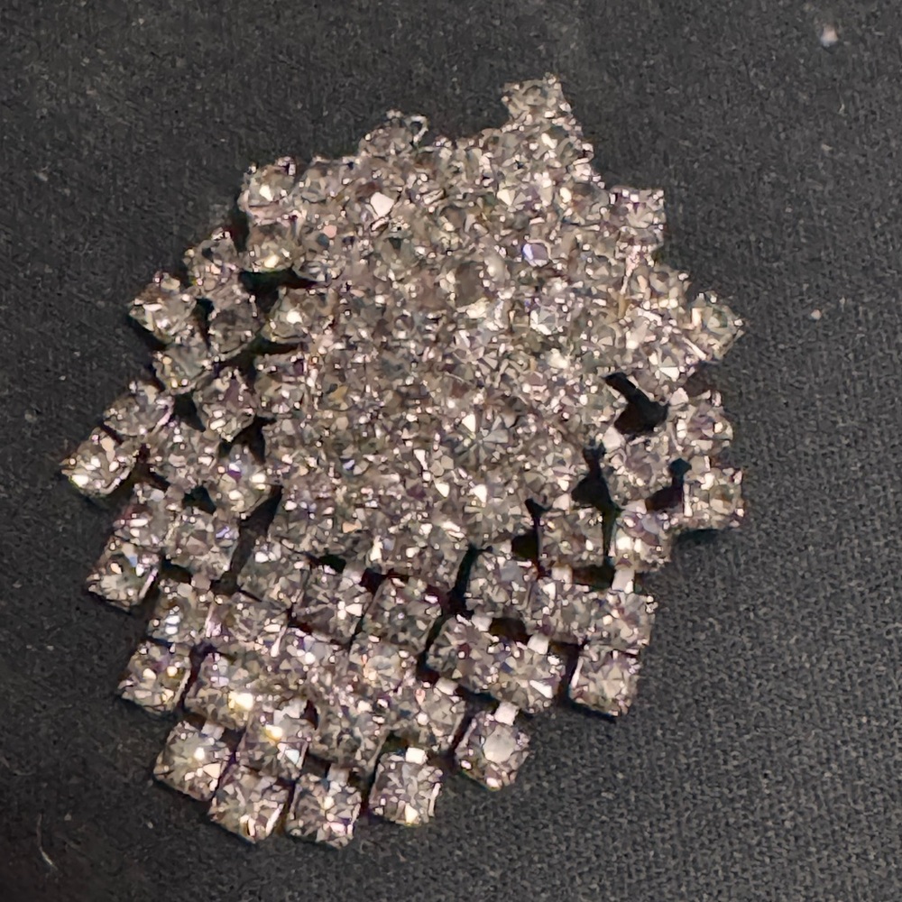 Vintage pave crystal dangle brooch by castlecliff